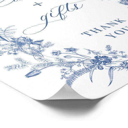 Viktorianische Dusty Blue French Garden Karten und Poster (Ecke)