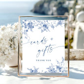 Viktorianische Dusty Blue French Garden Karten und Poster