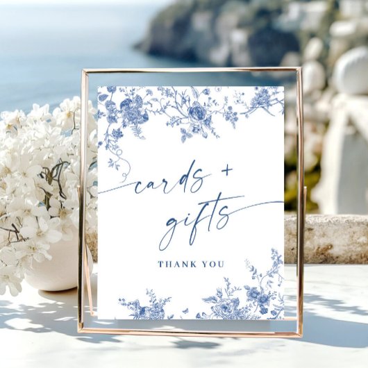 Viktorianische Dusty Blue French Garden Karten und Poster