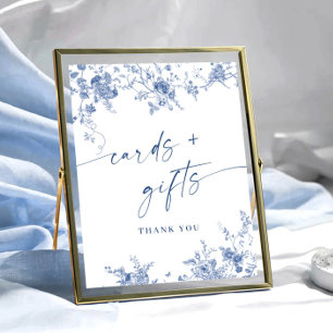 Viktorianische Dusty Blue French Garden Karten und Poster