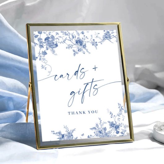 Viktorianische Dusty Blue French Garden Karten und Poster