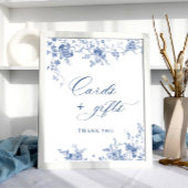 Viktorianische Dusty Blue French Garden Karten und Poster