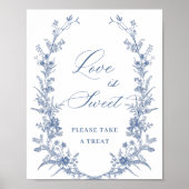 Viktorianische Dusty Blue French Garden Liebe ist  Poster (Vorne)