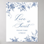 Viktorianische Dusty Blue French Garden Liebe ist  Poster (Vorne)