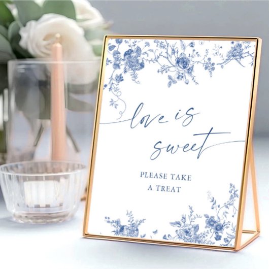 Viktorianische Dusty Blue French Garden Liebe ist  Poster