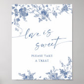 Viktorianische Dusty Blue French Garden Liebe ist  Poster (Vorne)