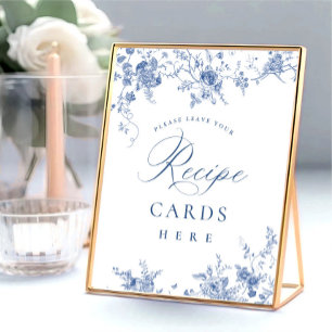 Viktorianische Dusty Blue French Garden Rezeptkart Poster