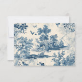 Viktorianische Dusty Blue RSVP Karte (Rückseite)