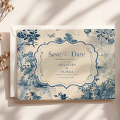 Viktorianische Dusty Blue Save The Date