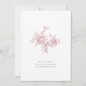 Viktorianische Dusty Blush Pink French Garden Wedd Einladung (Rückseite)