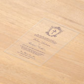 Viktorianische dusty Lila-katholische Hochzeit Acryleinladungen (Ablage )