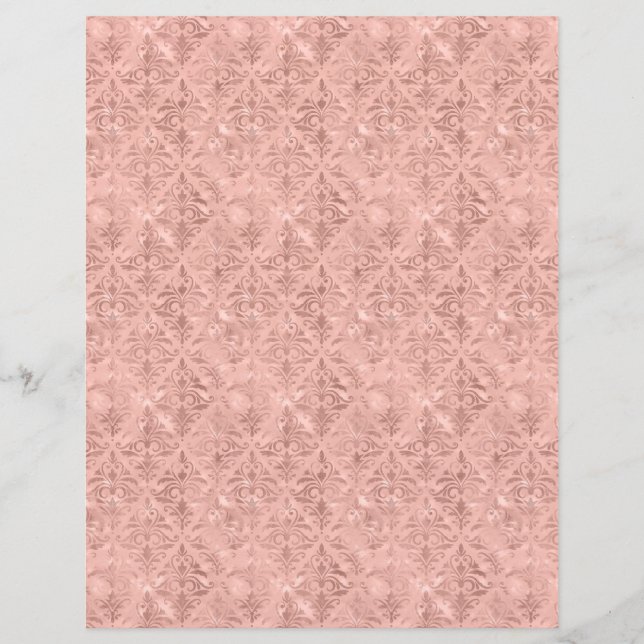 Viktorianische Dusty Pink Damask Scrapbook Paper (Vorderseite)