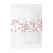 Viktorianische Dusty Pink French Garden Blume Hoch Einladungsbanderole (Vorderseite Beispiel)