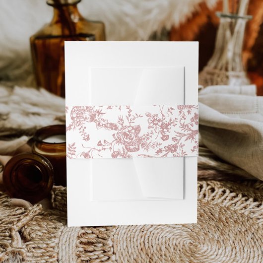 Viktorianische Dusty Pink French Garden Blume Hoch Einladungsbanderole