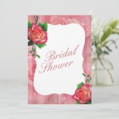 Viktorianische Dusty Rose Blumenhochzeit Einladung (Stehend Vorderseite)