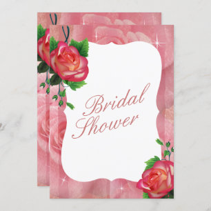 Viktorianische Dusty Rose Blumenhochzeit Einladung