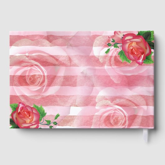 Viktorianische Dusty Rose Blumenhochzeit Gästebuch (Rückseite)