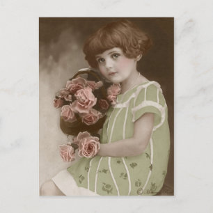 Viktorianische Edwardianische Sepia-Handkolorierte Postkarte