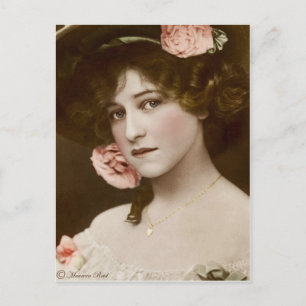 Viktorianische Edwardianische Sepia-Handkolorierte Postkarte