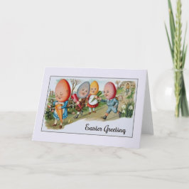 Viktorianische Egghead People Ostergrußkarte Feiertagskarte