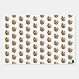 Viktorianische Eichhörnchen Wrapping Paper 3 Sheet Geschenkpapier Set