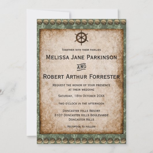 Viktorianische Einladung von Green Steampunk (Vorderseite)