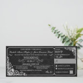 Viktorianische Einladung zum Hochzeitsflugticket m (Stehend Vorderseite)