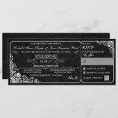 Viktorianische Einladung zum Hochzeitsflugticket m (Vorne/Hinten)