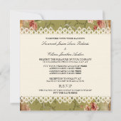 Viktorianische Einladung zum Vintagen Hochzeitstag (Rückseite)