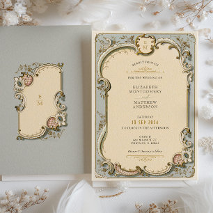 Viktorianische Elegance Wedding Invitation Card Einladung