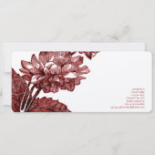 Viktorianische Elegant Burgundy Red Cabbage Rose Einladung (Vorderseite)