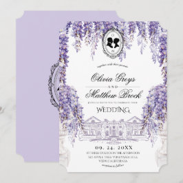 Viktorianische elegante Floralien Regency-Hochzeit Einladung