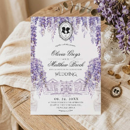 Viktorianische elegante lila Floralien Hochzeit Einladung