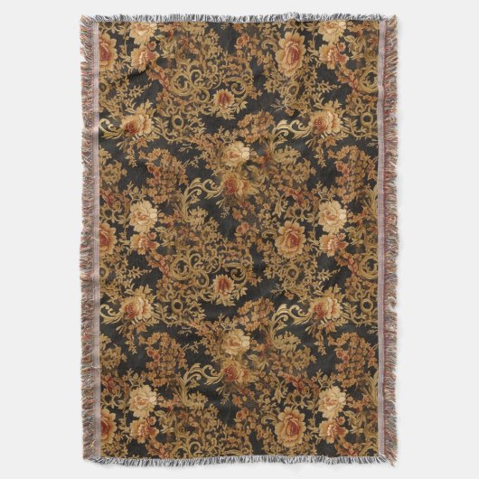 Viktorianische Elegante Rose Schwarz Decke (Vorderseite Vertikal)