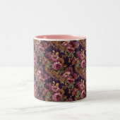 Viktorianische elegante Spitzen Lila Rose Zweifarbige Tasse (Mittel)