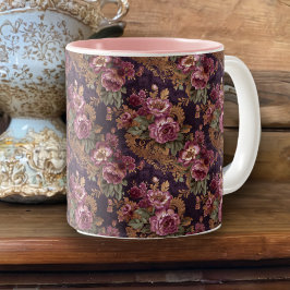 Viktorianische elegante Spitzen Lila Rose Zweifarbige Tasse