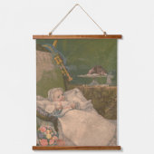 Viktorianische Eleganz: Eine Welt des Säuglings Wandteppich Mit Holzrahmen (Vorderseite)