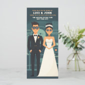 Viktorianische Eleganz: Hochzeitsinvit mit Steampu (Stehend Vorderseite)