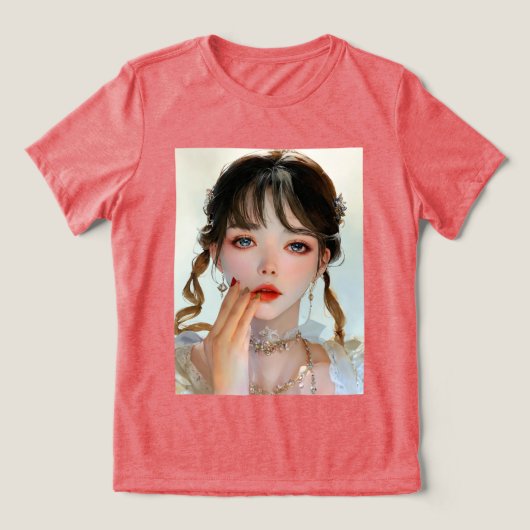Viktorianische Eleganz: Manhwa Style Beauty T - Sh Tri-Blend Shirt (Design Vorderseite)