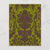 Viktorianische Eleganz ~ Postcard Damask Gelb Postkarte (Vorderseite)
