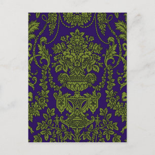 Viktorianische Eleganz ~ Postcard Damask Green Postkarte