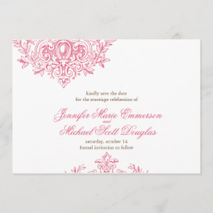 viktorianische Eleganz Save the Date Karte