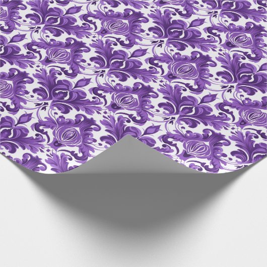 Viktorianische Eleganz: Violette und violette Blum Geschenkpapier (Ecke)