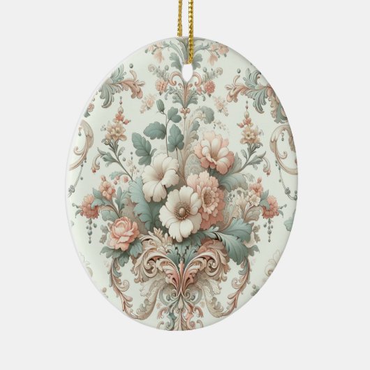 Viktorianische Eleganz: Weiche, pastellfarbene Mus Keramik Ornament (Rechts)