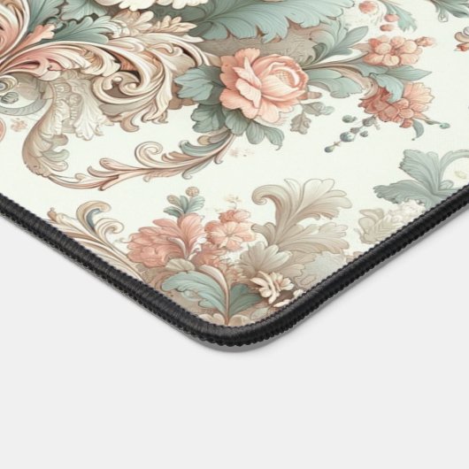 Viktorianische Eleganz: Weiche, pastellfarbene Mus Schreibtischunterlage (Ecke)