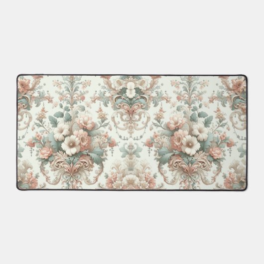 Viktorianische Eleganz: Weiche, pastellfarbene Mus Schreibtischunterlage (Vorderseite)
