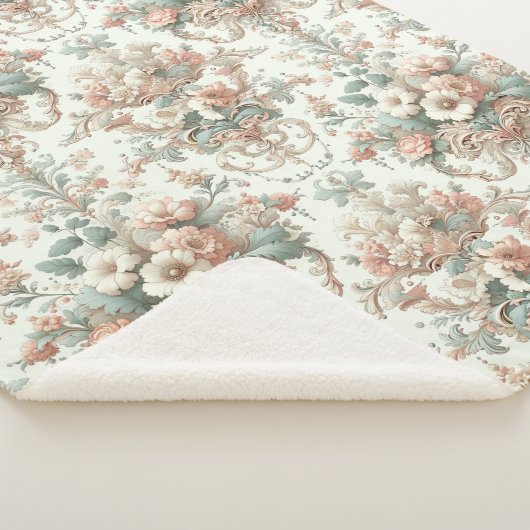 Viktorianische Eleganz: Weiche, pastellfarbene Mus Sherpadecke (3/4)