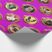 VIKTORIANISCHE ENAMELE/MINIATURHUNDERPORTRAS, Lila Geschenkpapier (Ecke)