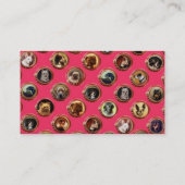 VIKTORIANISCHE ENAMELE/MINIATURHUNDERPORTRAS, rosa Visitenkarte (Rückseite)