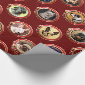 VIKTORIANISCHE ENAMELE/MINIATURHUNDERPORTRAS, Rot Geschenkpapier (Ecke)